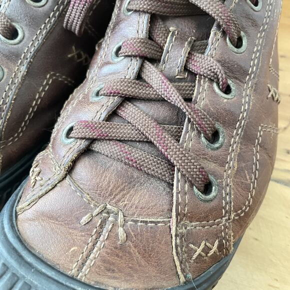 Vintage Earth Shoes Leather Sneakers Retro Low Top Lace‎ Up Rubber Sole Y2K 8B - Picture 8 of 11